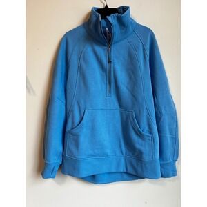 Lululemon Scuba Oversized Funnel Neck Half Zip Sweatshirt Aero Blue‎ XS/S NWT